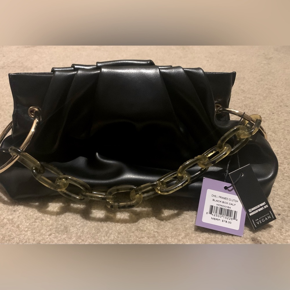 HOW “House of Want” chill framed clutch black boxed calf